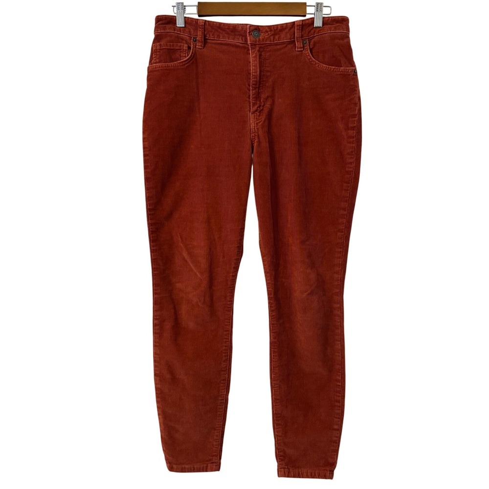 Patagonia Corduroy Pants Women Size 31 Rust Orange Organic Cotton Slim Fit‎